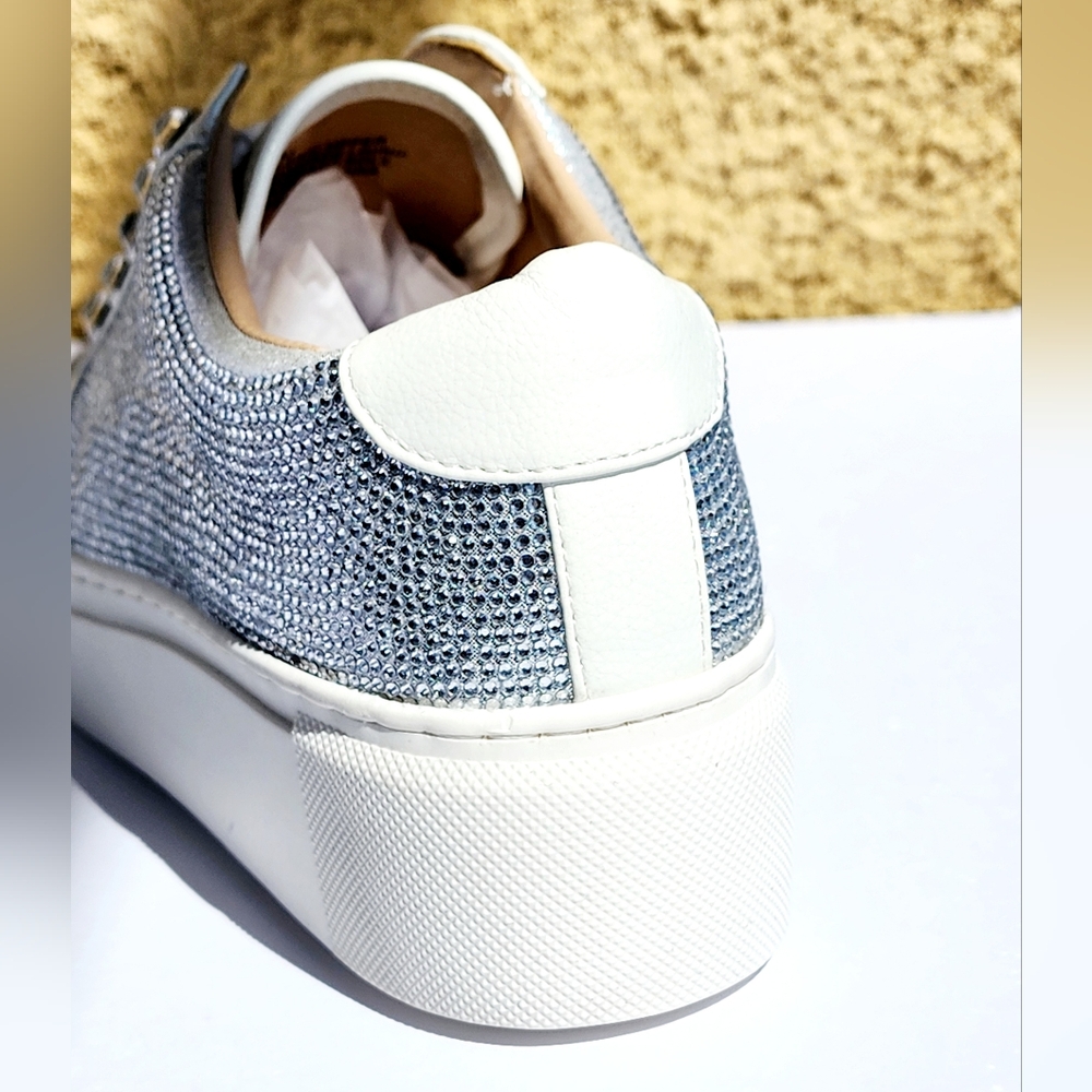 Alex Marie Women's Rhinestone Embellished Shimmer Fabric Platform Sneaker Size 6 - Picture 11 of 12